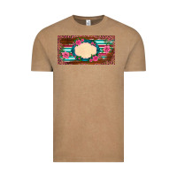 Vintage Coffee western pink flovers leopard serape   license plate template Vintage Tee - BarkalooDesign