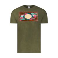 Vintage Olive western pink flovers leopard serape   license plate template Vintage Tee - BarkalooDesign