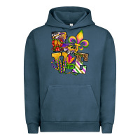 Pigment Midnight Navy louisiana map love Urban Hoodie - OliviaCreatesArt