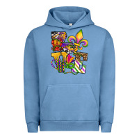 Pigment Pebble Blue louisiana map love Urban Hoodie - OliviaCreatesArt