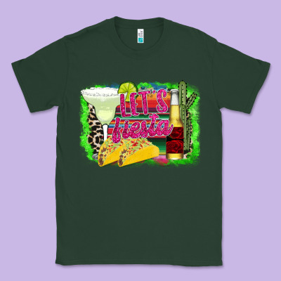 Lets Fiesta Classic Tee Designed By Cowhidedigitalart
