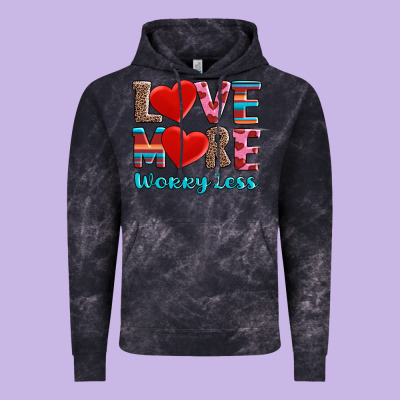 Love More Worry Less Vintage Hoodie Designed By Adodesignshop