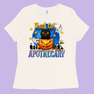 Black Cat Apothecary Ladies Tee Designed By Texasbilliewilder