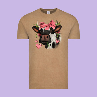 Valentines Day Cow Vintage Tee Designed By Jasminsmagicworld