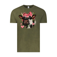 Vintage Olive valentines day cow Vintage Tee - Jasminsmagicworld