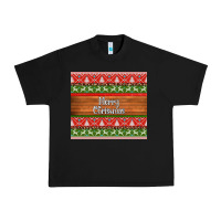 Black merry christmas knitted reindeer pattern Urban Heavy Tee - Jasminsmagicworld