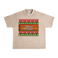 French Oak merry christmas knitted reindeer pattern Urban Heavy Tee - Jasminsmagicworld