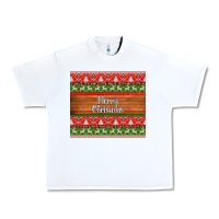 White merry christmas knitted reindeer pattern Urban Heavy Tee - Jasminsmagicworld