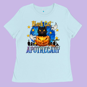 Black Cat Apothecary Ladies Tee Designed By Texasbilliewilder