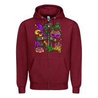 Burgundy new orleans mardi gras Zipper Hoodie - LillyAllenDesigns