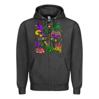 Charcoal Heather new orleans mardi gras Zipper Hoodie - LillyAllenDesigns