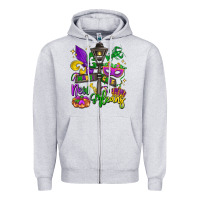 Heather Grey new orleans mardi gras Zipper Hoodie - LillyAllenDesigns