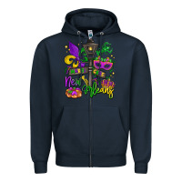 Navy new orleans mardi gras Zipper Hoodie - LillyAllenDesigns