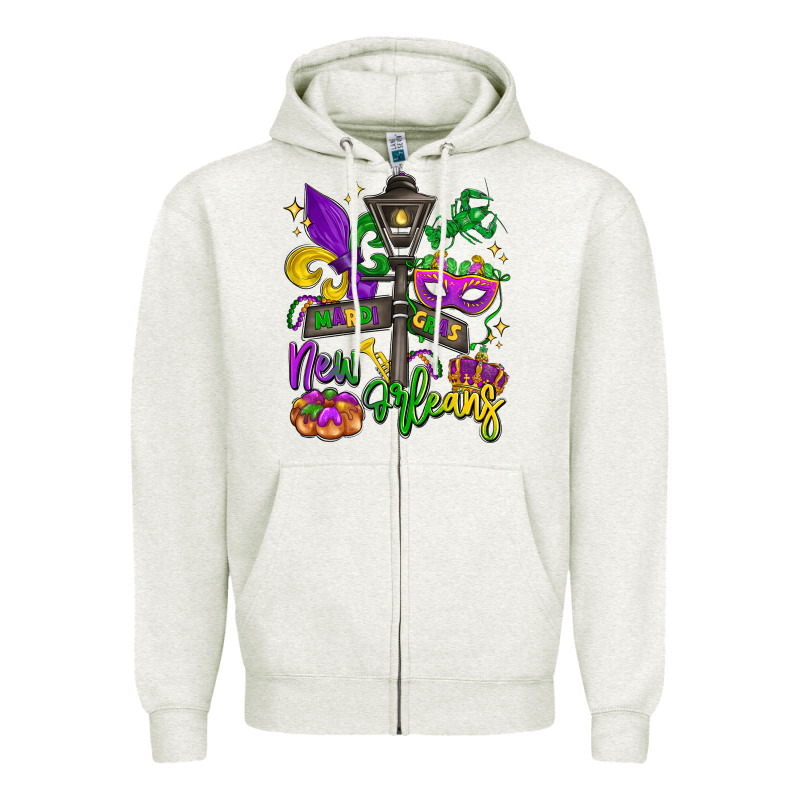 New Orleans Mardi Gras Zipper Hoodie by LillyAllenDesigns | Teevron