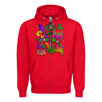 Red new orleans mardi gras Zipper Hoodie - LillyAllenDesigns