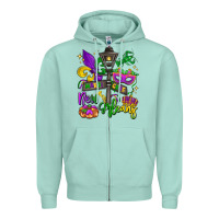 Seafoam new orleans mardi gras Zipper Hoodie - LillyAllenDesigns