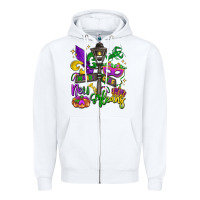 White new orleans mardi gras Zipper Hoodie - LillyAllenDesigns