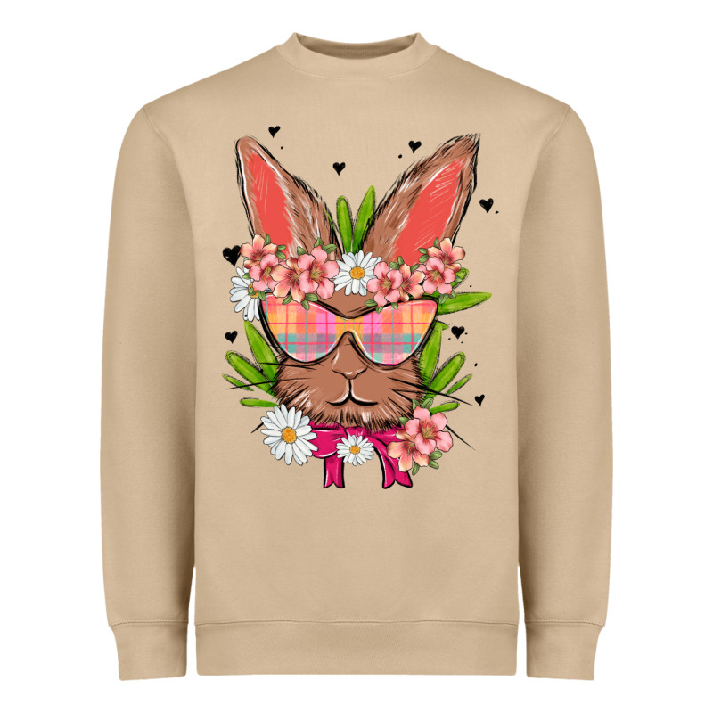 Bunny With Floral Heavyweight Sweatshirt by MaliasSmallBusiness | Teevron