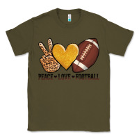 Army Green peace love football Classic Tee - AdoDesignShop