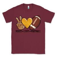 Burgundy peace love football Classic Tee - AdoDesignShop