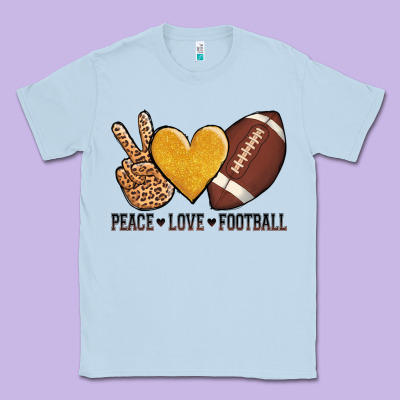 Peace Love Football Classic Tee Designed By Adodesignshop