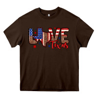 Chocolate Brown Love Texas Heavy Core Tee - Neo Western