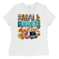 White small business hustler Ladies Tee - Zillion Design Studio