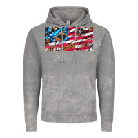 Cloud Rock usa flag and leopard with wood license plate Vintage Hoodie - Artiststas