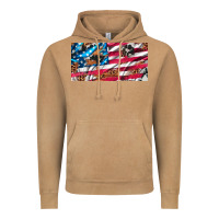 Vintage Camel usa flag and leopard with wood license plate Vintage Hoodie - Artiststas