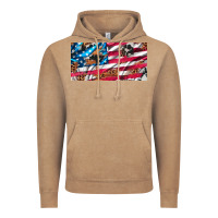 Vintage Coffee usa flag and leopard with wood license plate Vintage Hoodie - Artiststas