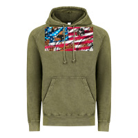 Vintage Olive usa flag and leopard with wood license plate Vintage Hoodie - Artiststas
