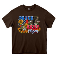 Chocolate Brown Proud army mom 4th of july Heavy Core Tee - CowGirlArtShop