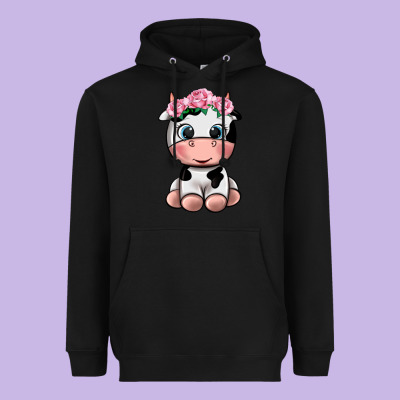 Cute Cow Heavyweight Hoodie Designed By Texasbilliewilder