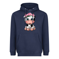 Navy cute cow Heavyweight Hoodie - texasbilliewilder