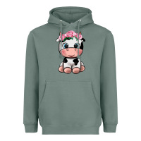 Sage cute cow Heavyweight Hoodie - texasbilliewilder