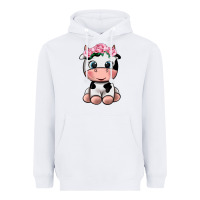 White cute cow Heavyweight Hoodie - texasbilliewilder