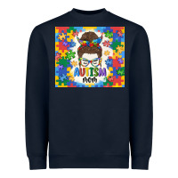 Navy autism mom Heavyweight Sweatshirt - MaliasSmallBusiness