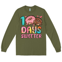 Army Green 100 days sweeter Long Sleeve Tee - MaliasSmallBusiness