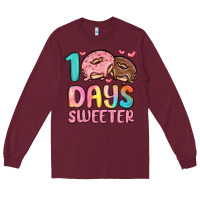 Burgundy 100 days sweeter Long Sleeve Tee - MaliasSmallBusiness