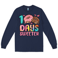 Navy 100 days sweeter Long Sleeve Tee - MaliasSmallBusiness