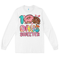 White 100 days sweeter Long Sleeve Tee - MaliasSmallBusiness