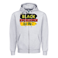 Heather Grey it's the black excellence for me Zipper Hoodie - LillyAllenDesigns
