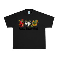 Black peace love west Urban Heavy Tee - BarkalooDesign