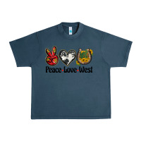 Midnight Navy peace love west Urban Heavy Tee - BarkalooDesign