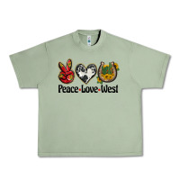 Oil Green peace love west Urban Heavy Tee - BarkalooDesign