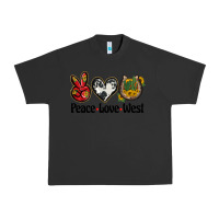 Pigment Black peace love west Urban Heavy Tee - BarkalooDesign