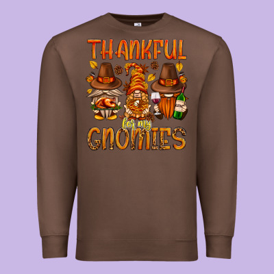Thankful For My Gnomies Premium Sweatshirt Designed By Nancycooperartshop