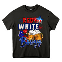 Asphalt Red white and boozy 4th of july Heavy Core Tee - CowGirlArtShop
