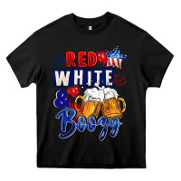 Black Red white and boozy 4th of july Heavy Core Tee - CowGirlArtShop