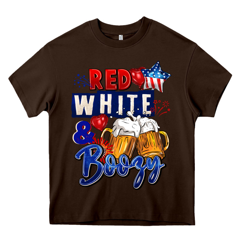 Red White And Boozy 4th Of July Heavy Core Tee by CowGirlArtShop | Teevron